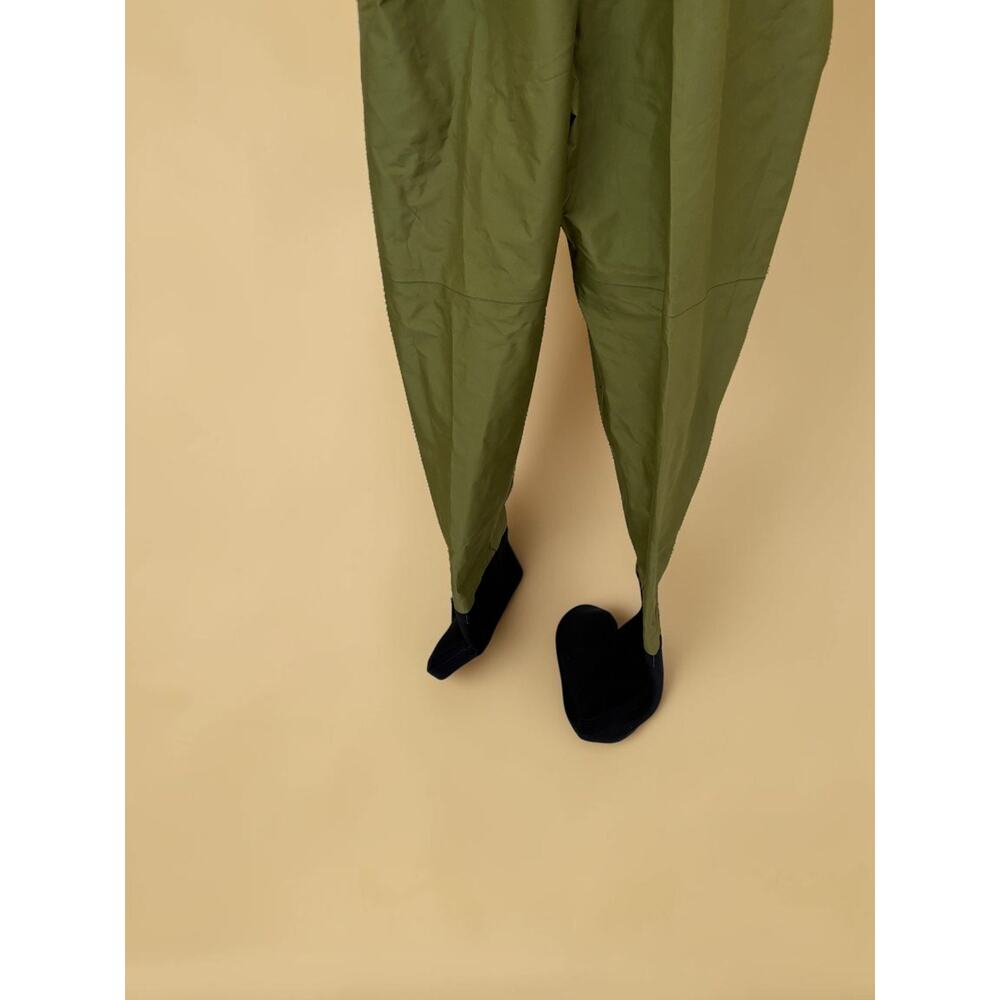 White River Fly Shop Chest Waders Stocking Foot Olive Green Black Fishing Size M - Picture 7 of 16